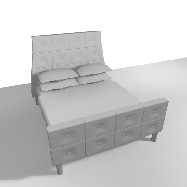 3d 3ds double bed - DOUBLE BED 6 by Carrara1